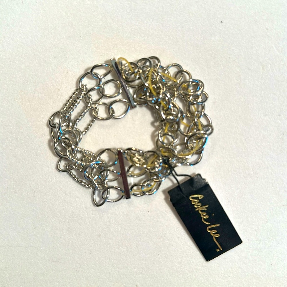 Silver chain stretch bracelet